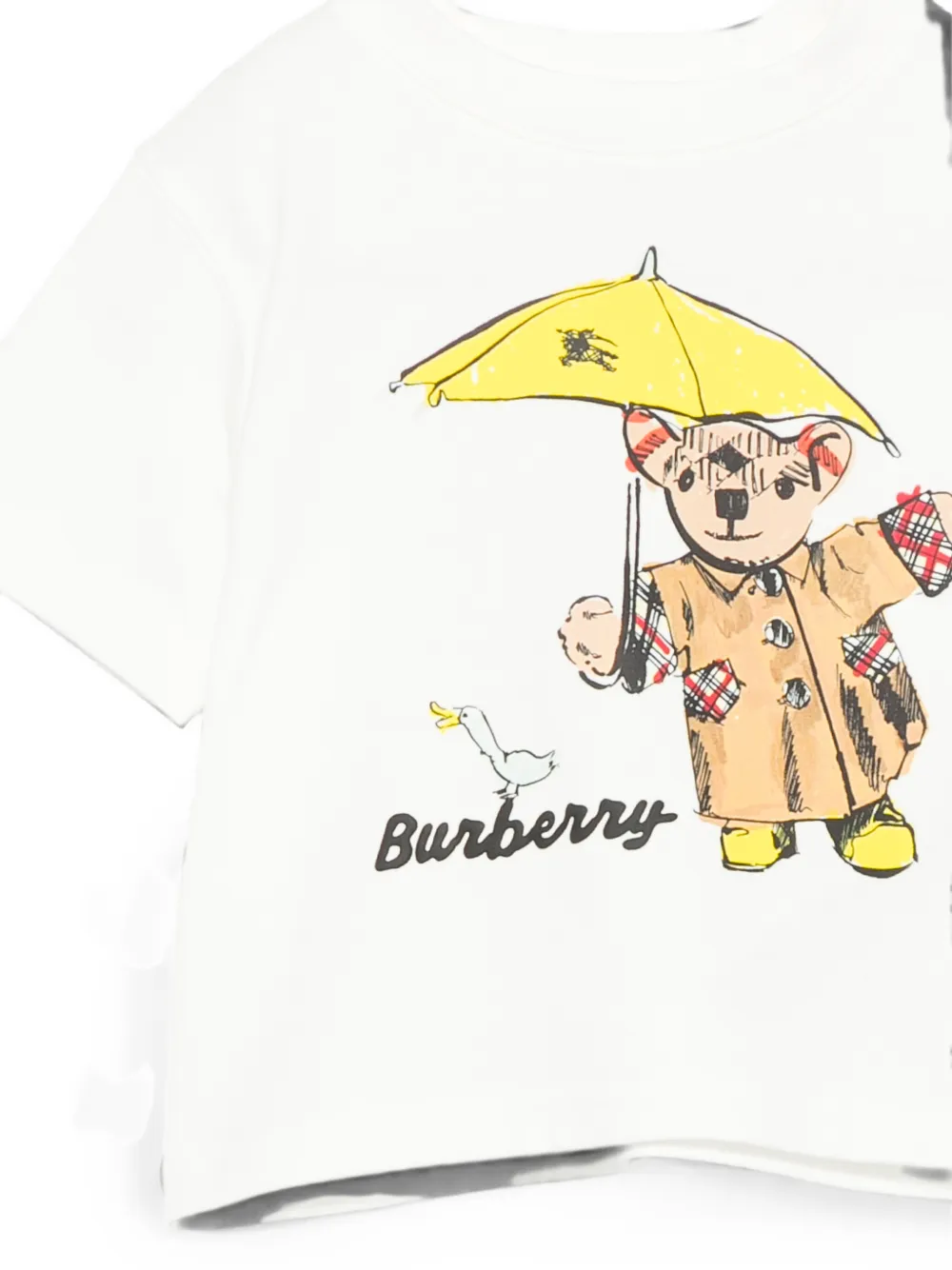 Burberry Kids T-shirt met teddybeerprint Wit