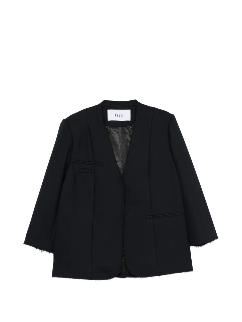 Eleh frayed-edge jacket - Blau