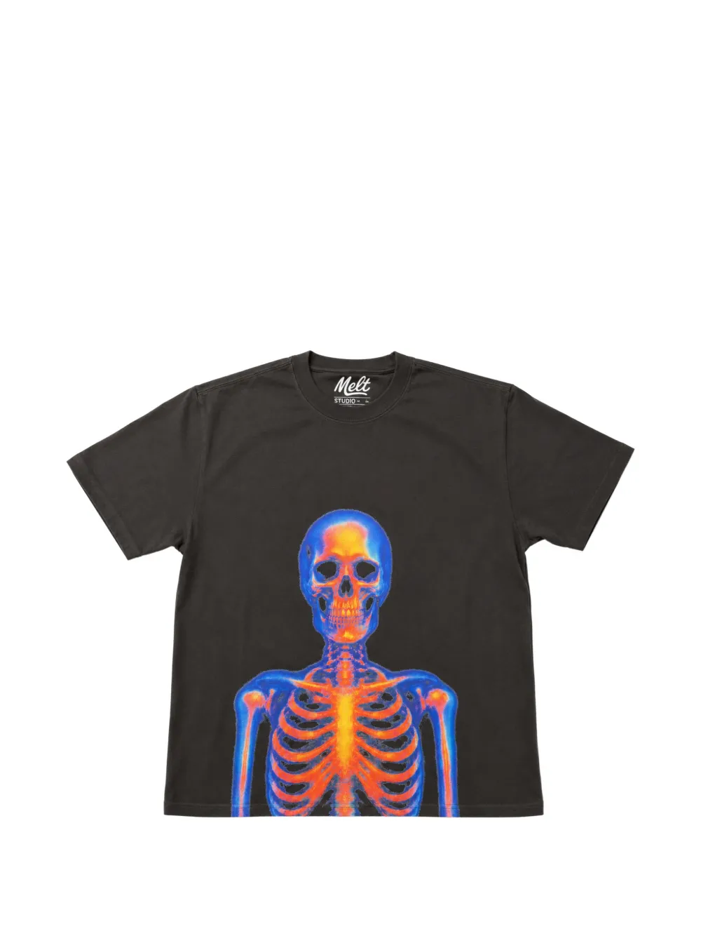 Melt skeleton-print cotton T-shirt - Schwarz