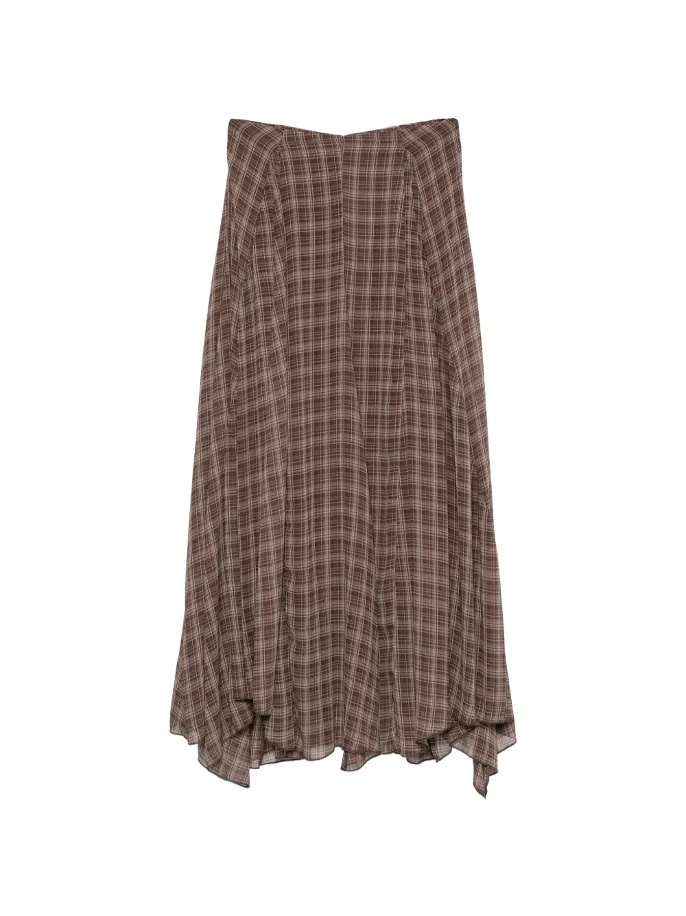 Eleh check-print maxi skirt - Marrone