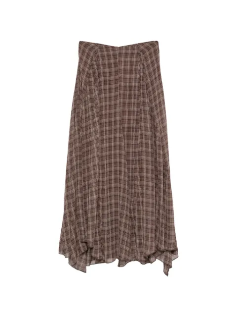 Eleh check-print maxi skirt