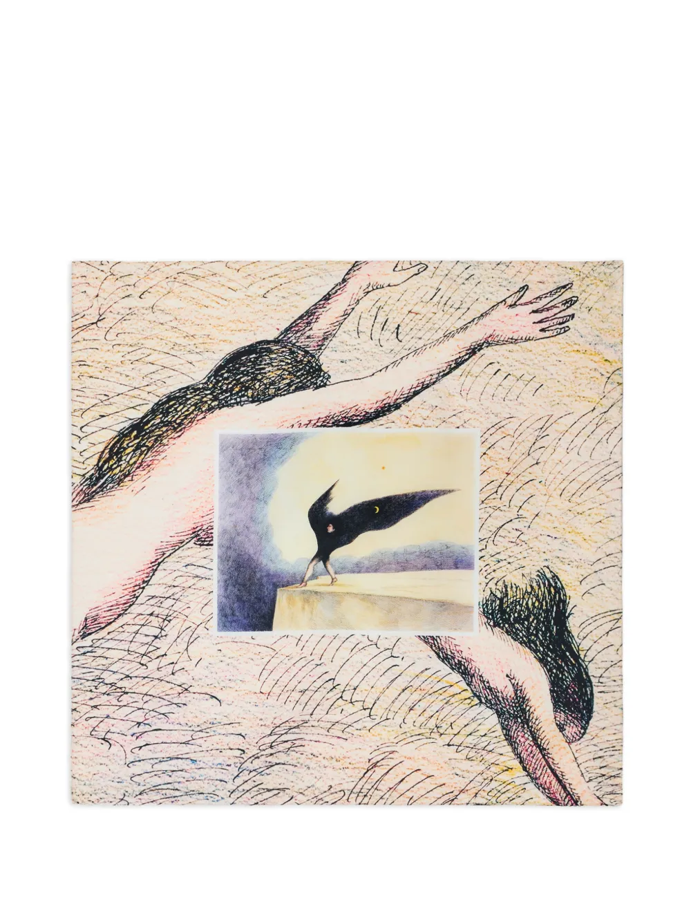 LEMAIRE x Roland Topor La Nuit 1972 zijden sjaal Beige