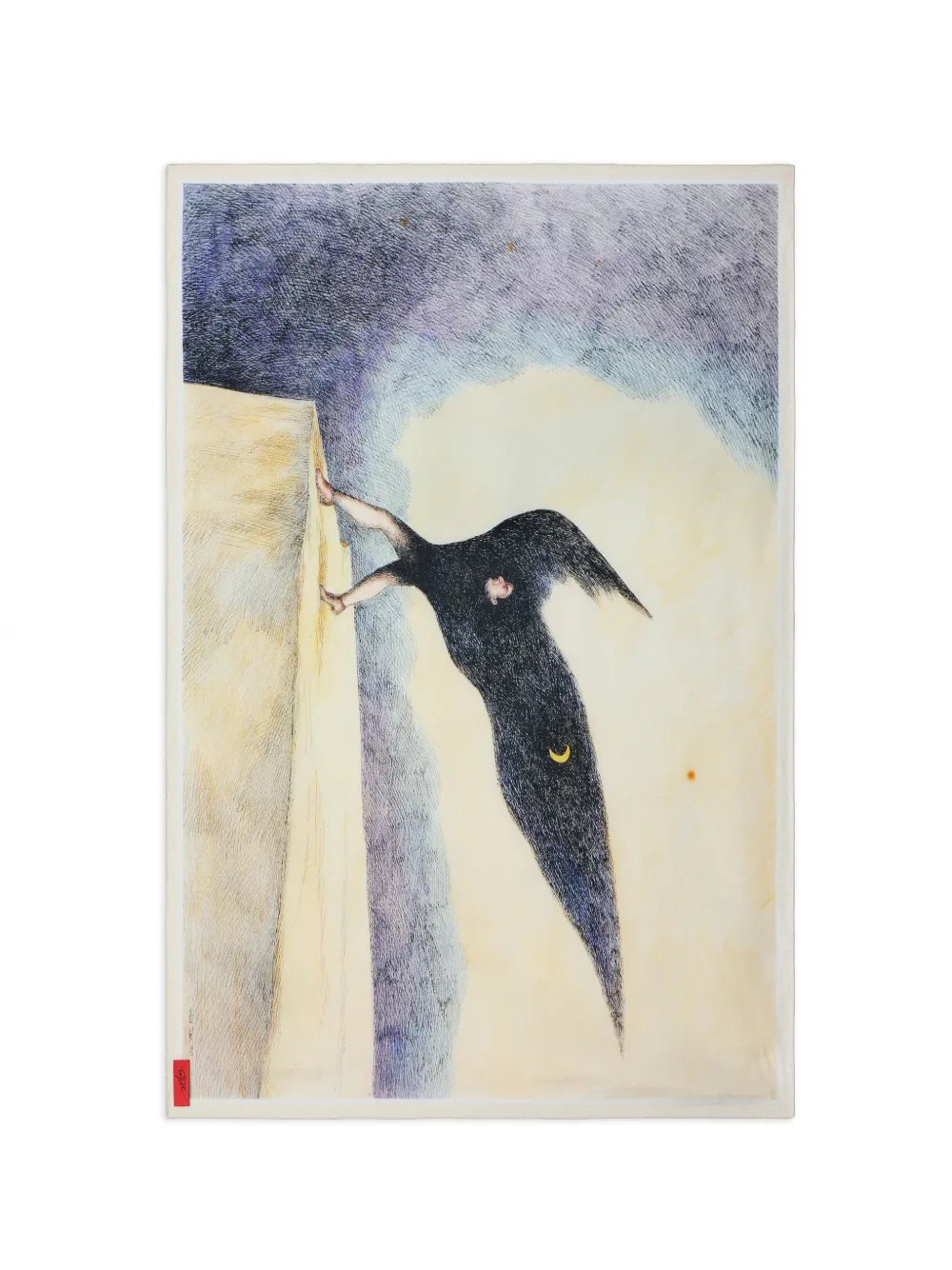 LEMAIRE x Roland Topor La Nuit 1972 zijden sjaal Beige
