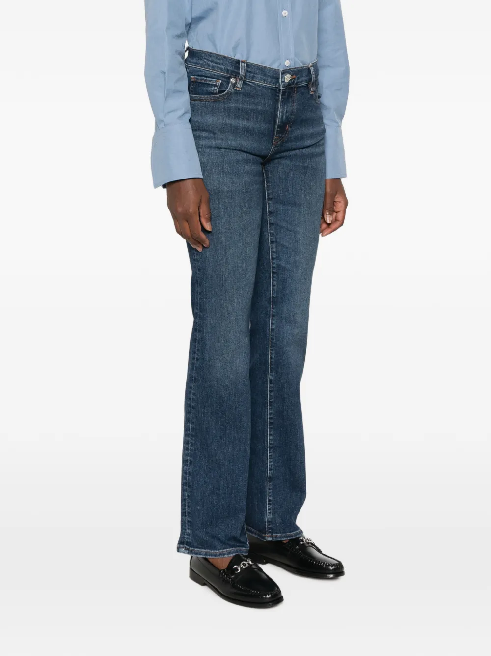 FRAME The Rodeo flared denim jeans met wassing Blauw