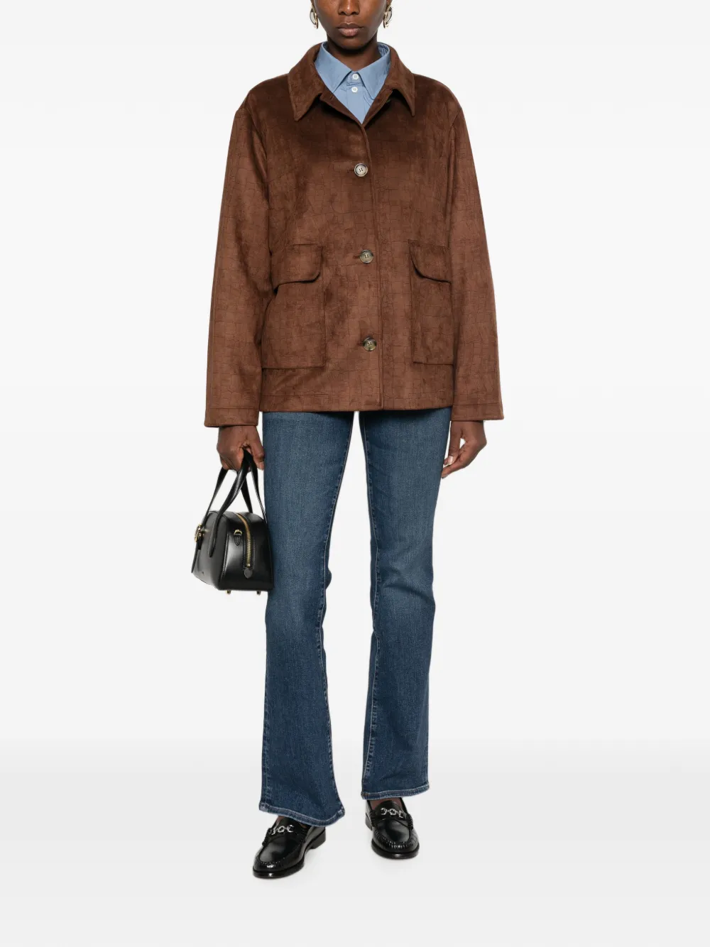 FRAME The Rodeo flared denim jeans met wassing Blauw