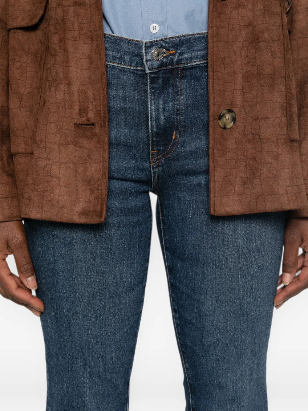 FRAME The Rodeo flared denim jeans met wassing Blauw