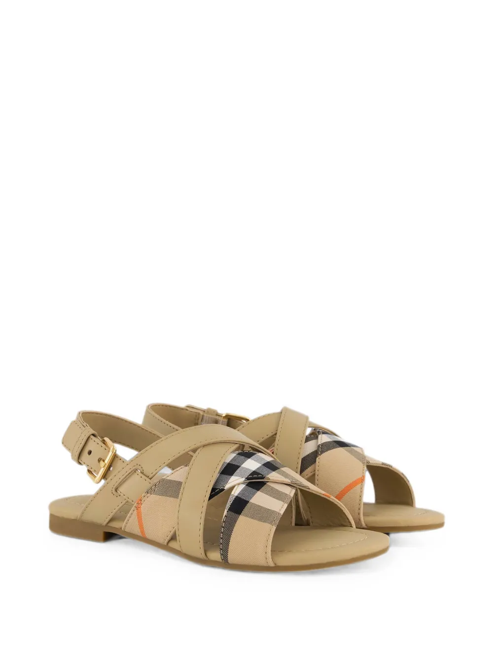 Burberry Kids Vintage Check crossover-strap sandals - Toni neutri