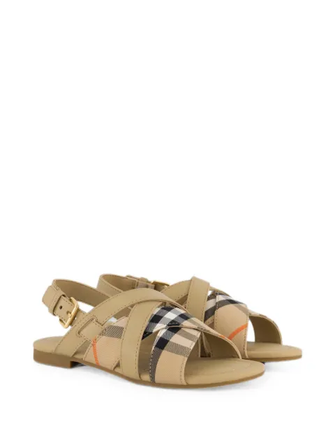 Burberry Kids Vintage Check crossover-strap sandals