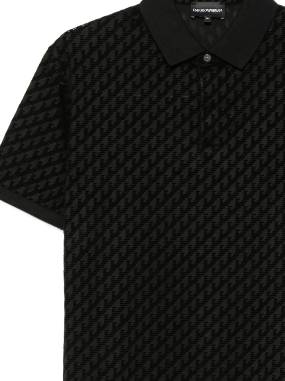 Emporio Armani Poloshirt met monogram-print Zwart