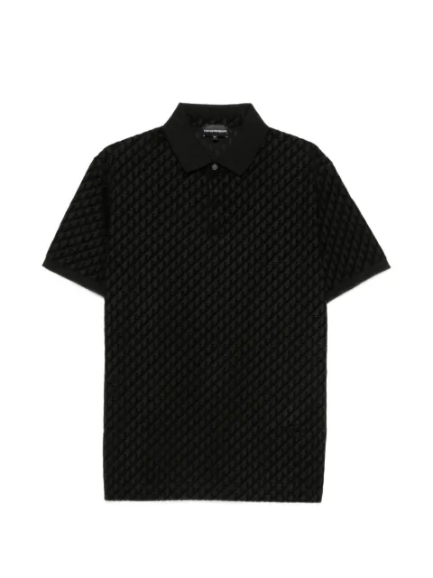 Emporio Armani monogram-pattern short-sleeve polo shirt