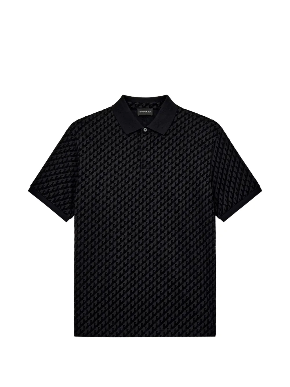 Emporio Armani monogram-pattern short-sleeve polo shirt