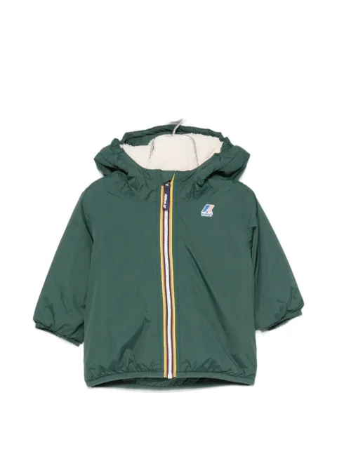 K Way Kids hooded logo-patch jacket