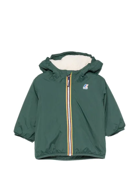 K Way Kids hooded logo-patch jacket