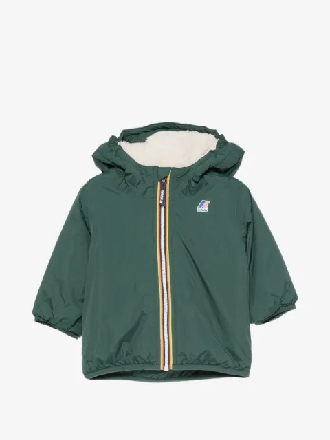 K Way Kids hooded logo-patch jacket