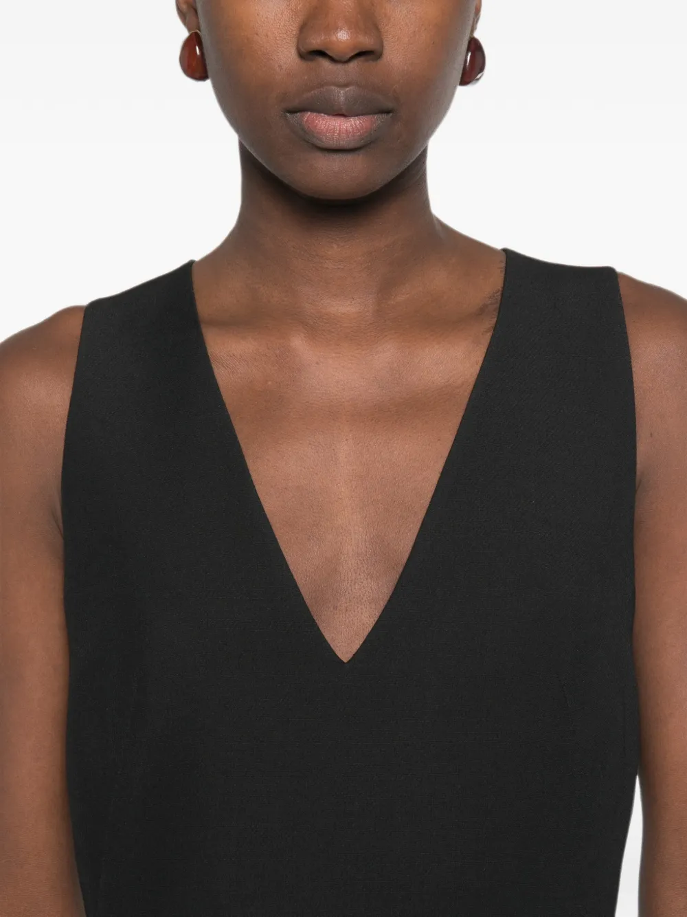FENDI Midi-jurk met V-hals Zwart