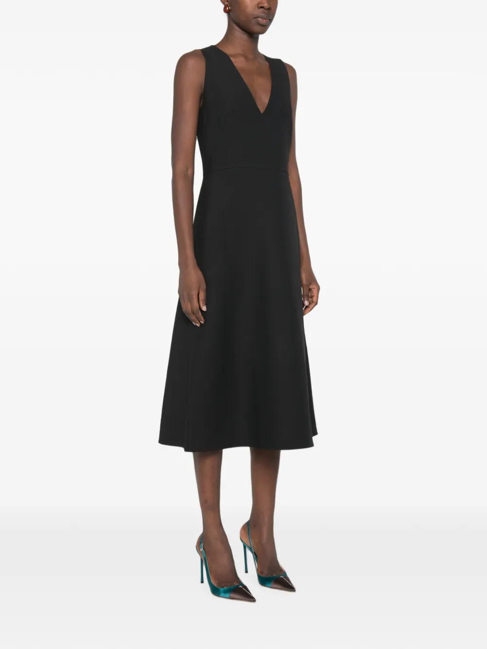 FENDI Midi-jurk met V-hals Zwart