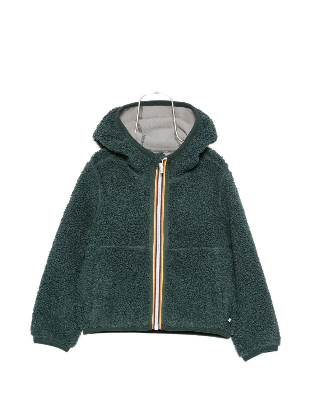 K Way Kids fleece-texture hooded jacket - Verde