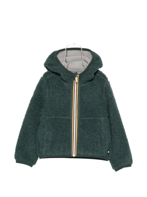 K Way Kids fleece-texture hooded jacket