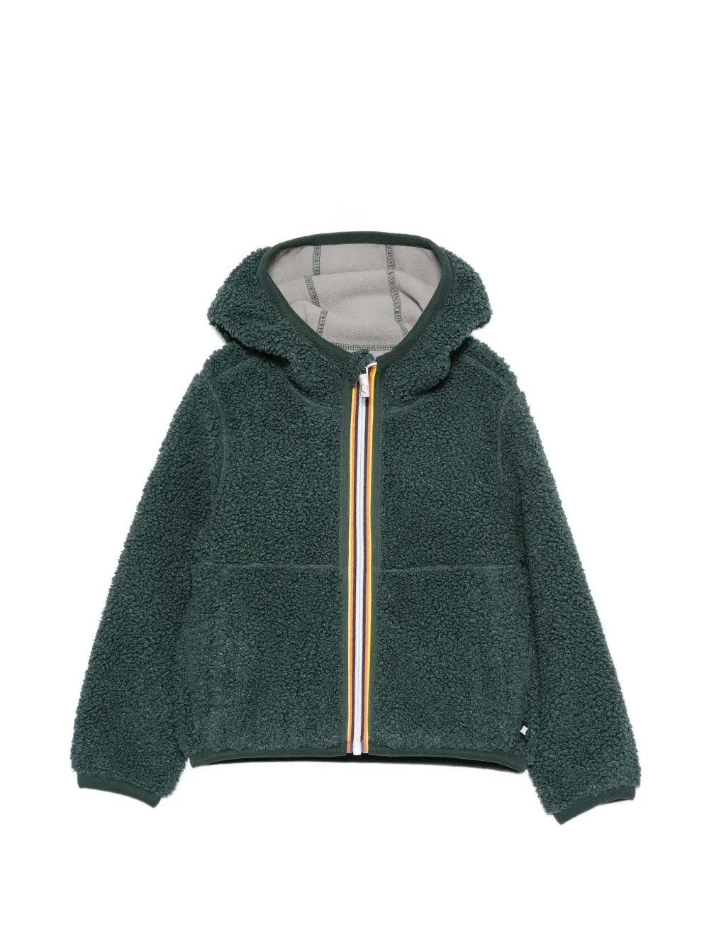 K Way Kids fleece-texture hooded jacket - Grün
