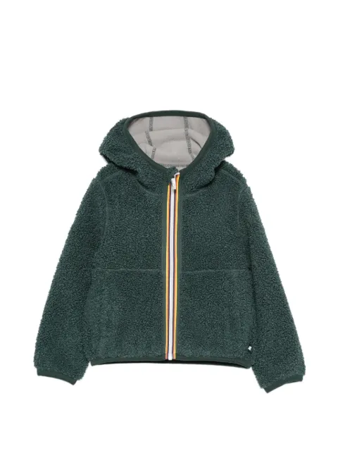 K Way Kids fleece-texture hooded jacket