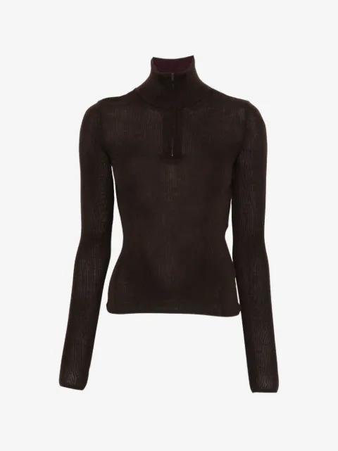 The Frankie Shop jersey Sade de canalé con media cremallera