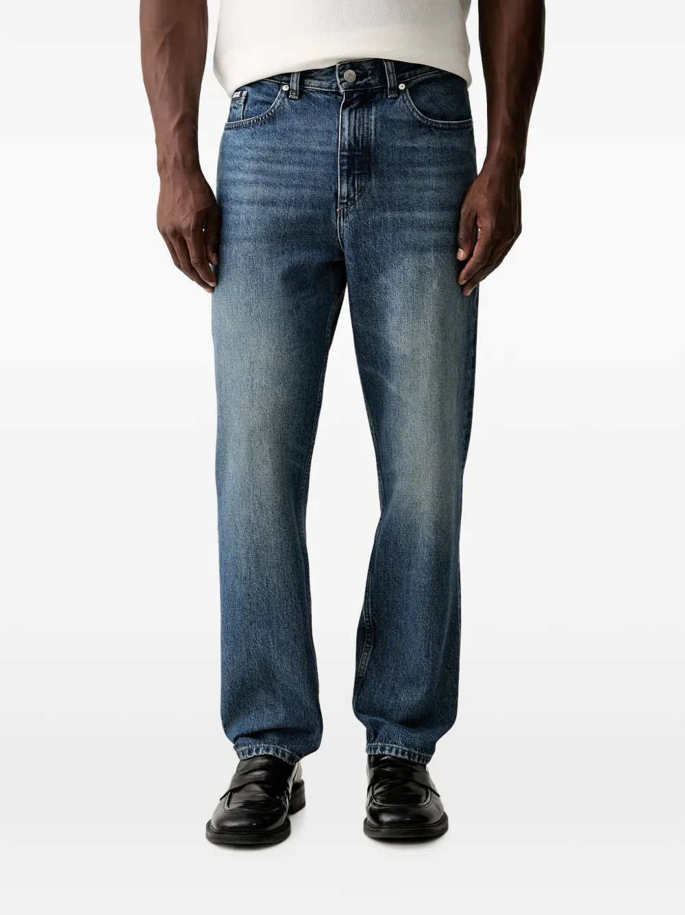 Marc O'Polo faded straight-leg jeans - Blau