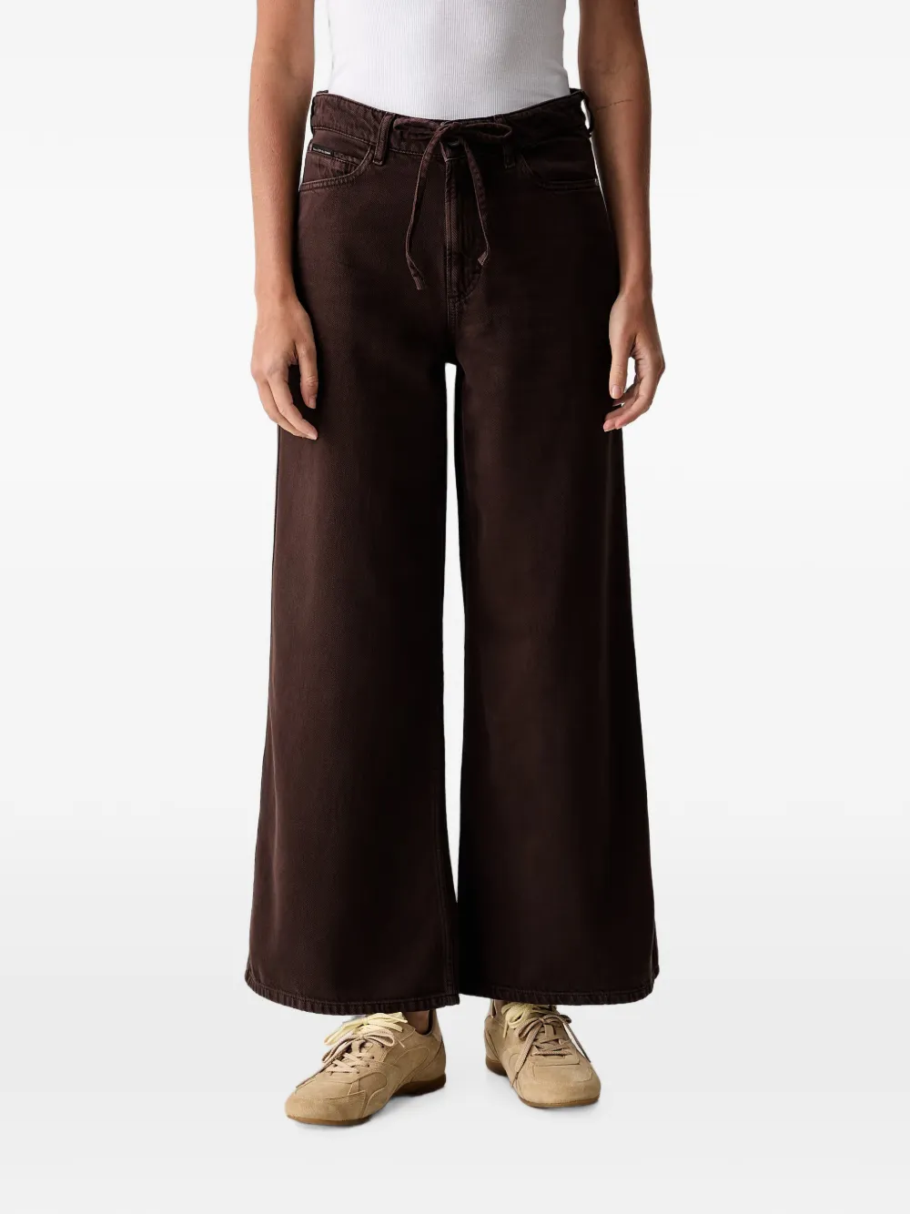 Marc O'Polo drawstring-waist wide-leg jeans - Braun