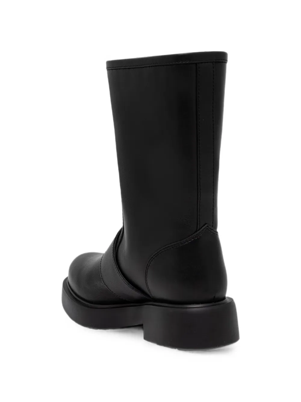 Love Moschino logo-strap leather boots Zwart