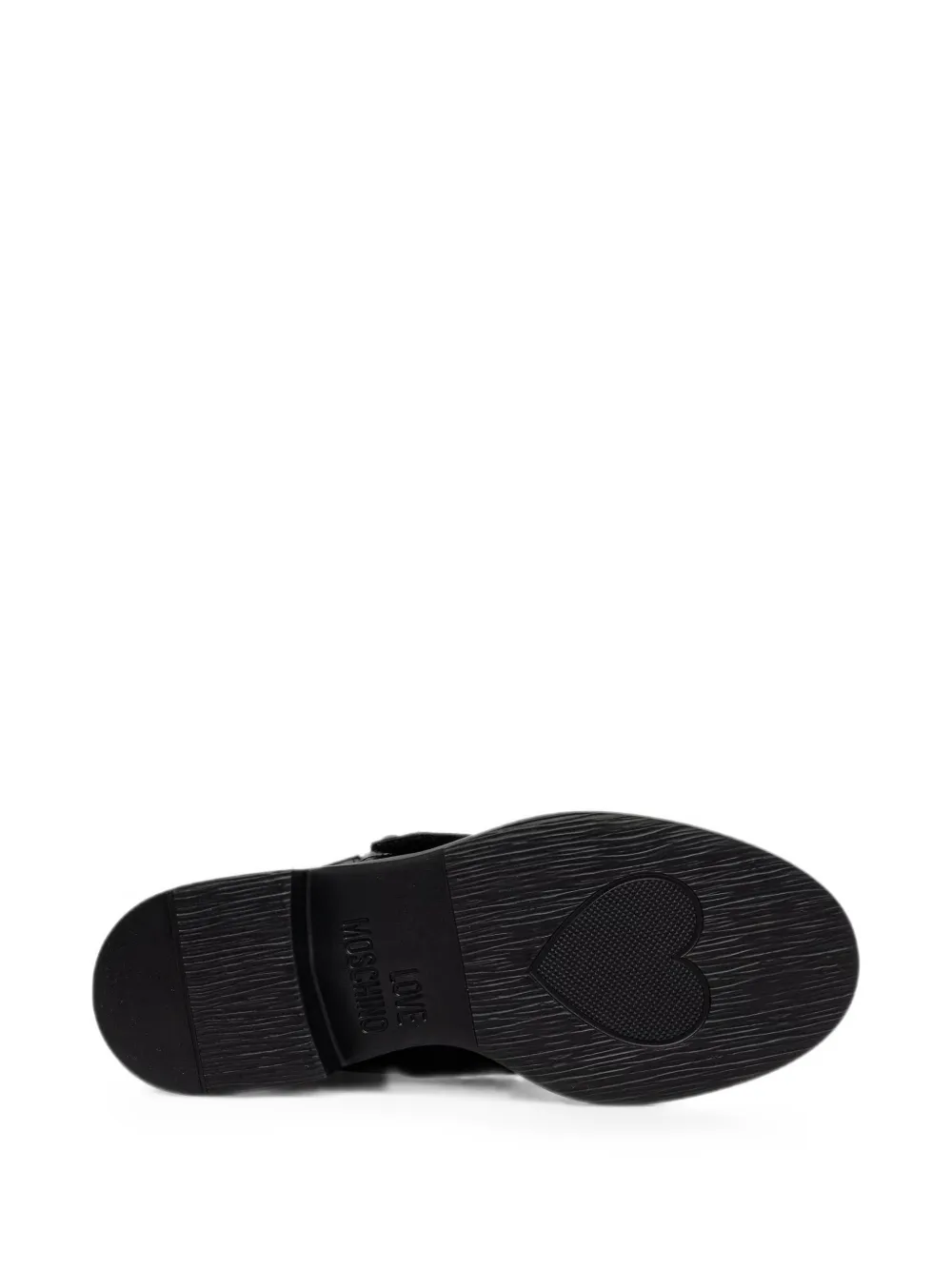 Love Moschino logo-strap leather boots Zwart