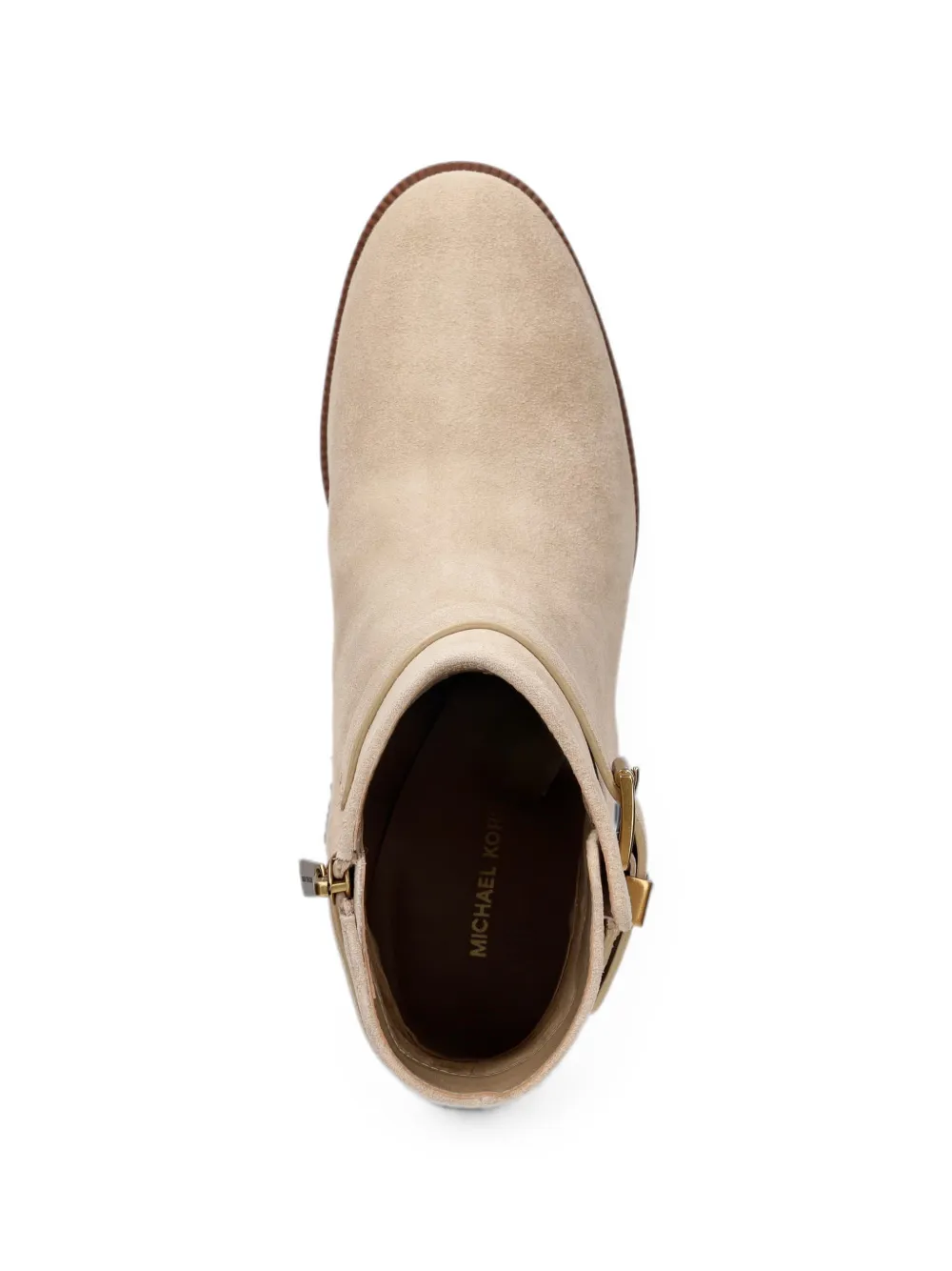 Michael Kors Rachel suède enkellaarzen met gespbandje Beige