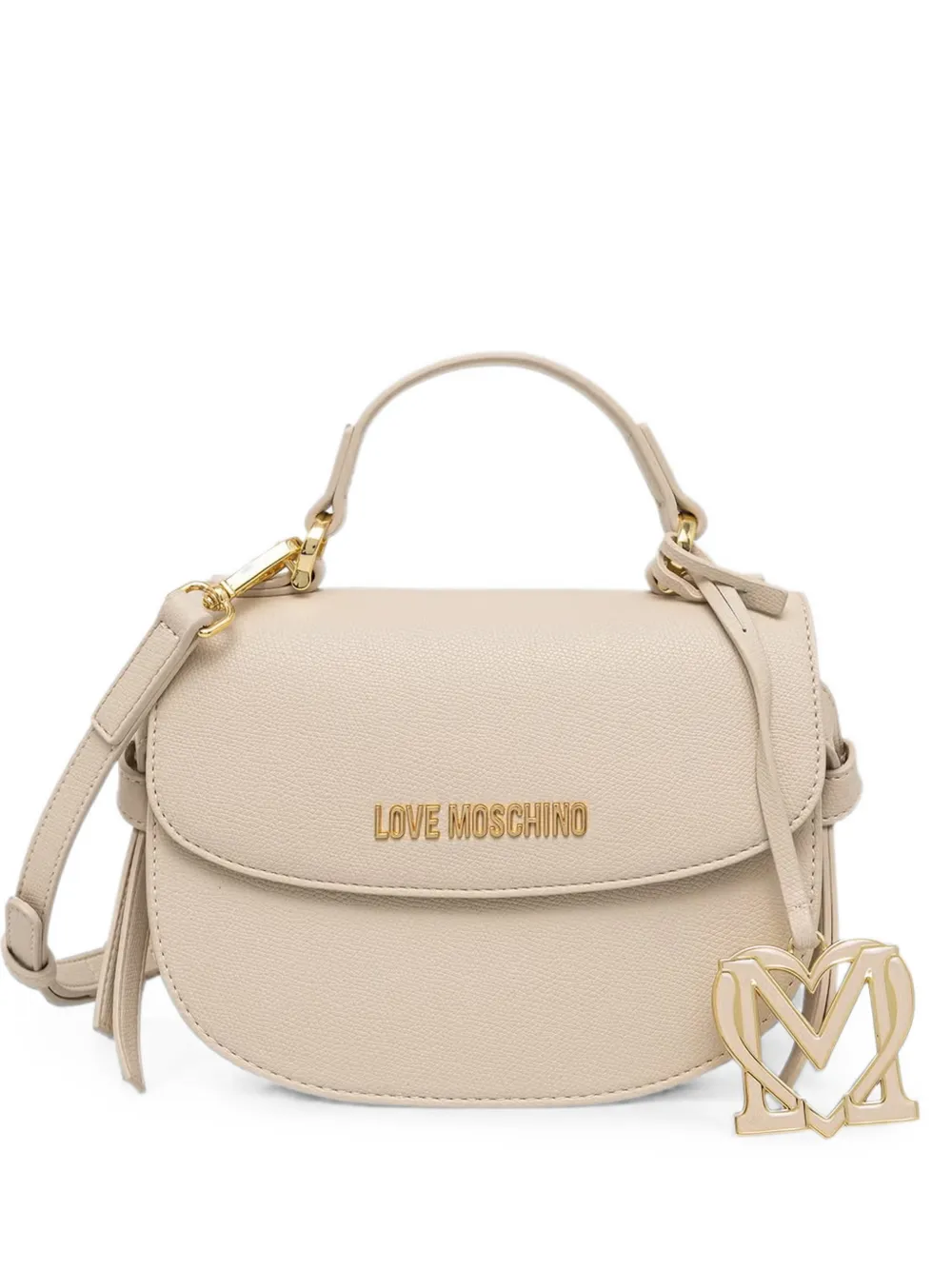 Love Moschino logo-plaque heart-charm tote bag - Nude