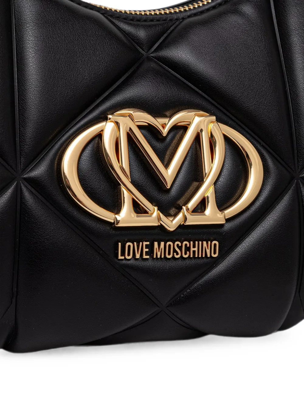 Love Moschino Schoudertas met logoplakkaat Zwart