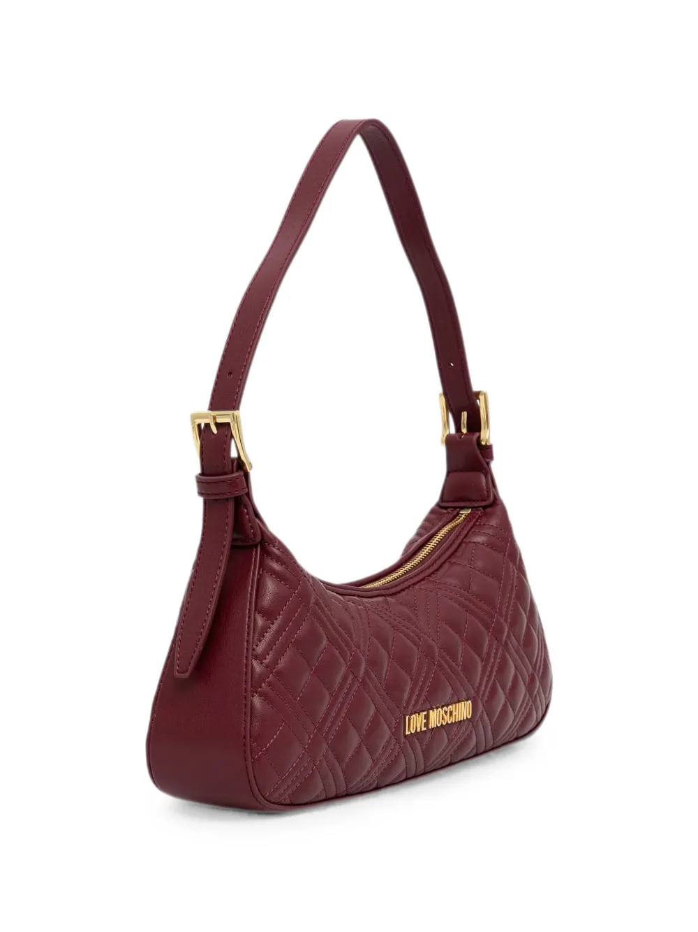 Love Moschino Gewatteerde schoudertas met logoplakkaat Rood