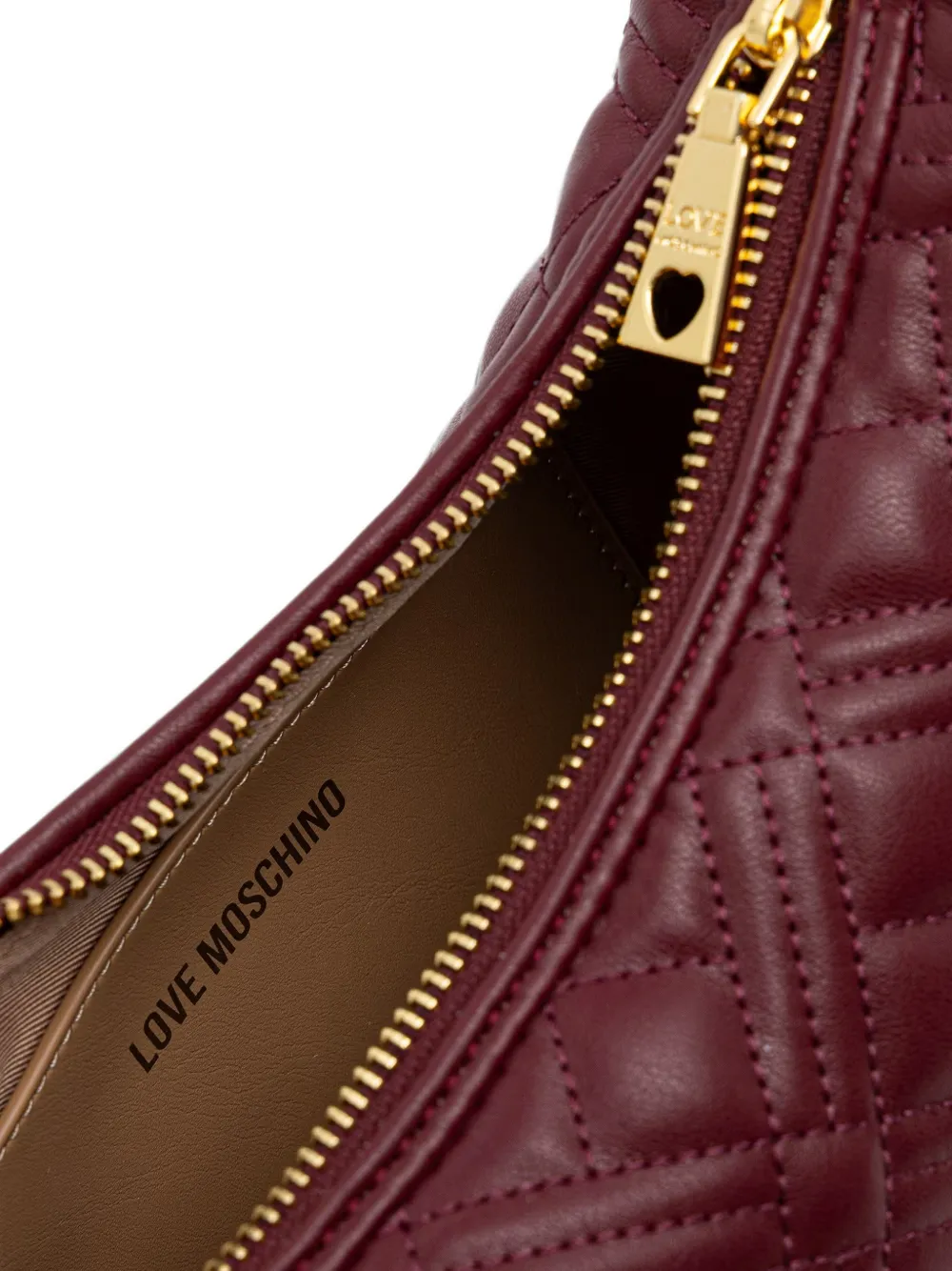 Love Moschino Gewatteerde schoudertas met logoplakkaat Rood