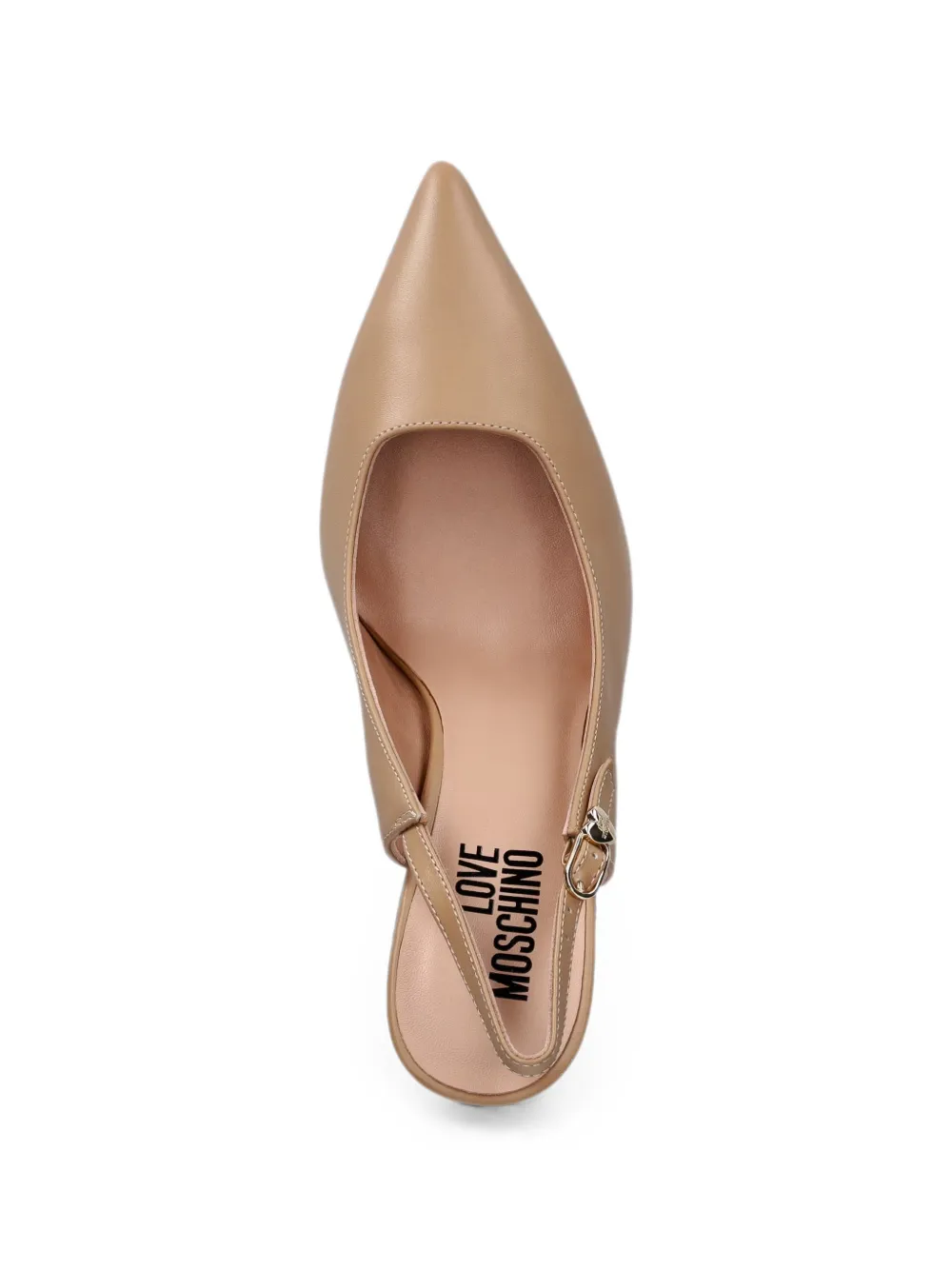 Love Moschino pointed-toe slingback pumps Beige