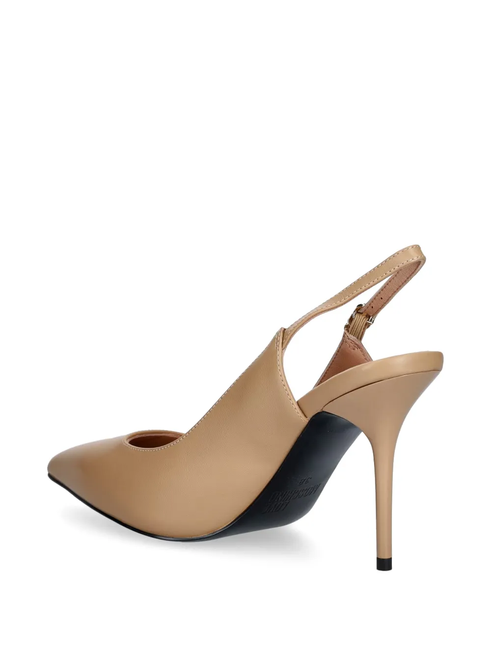 Love Moschino pointed-toe slingback pumps Beige