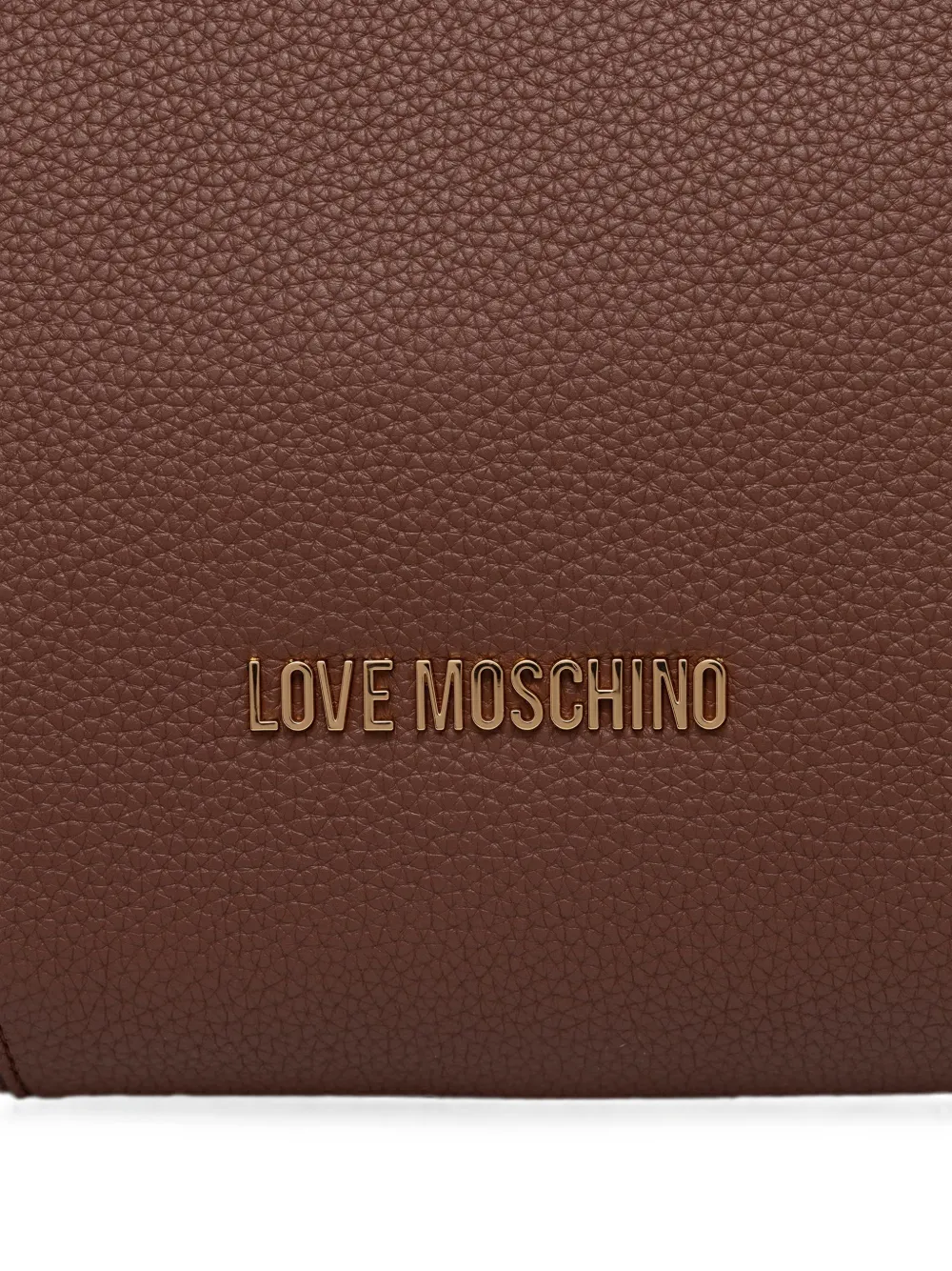 Love Moschino Shopper met gespdetail en logo Bruin