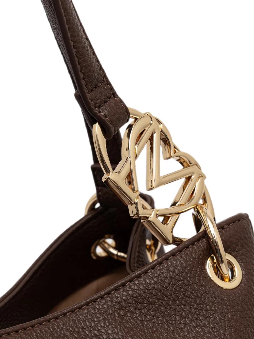 Love Moschino Shopper met logo-plakkaat en textuur Bruin