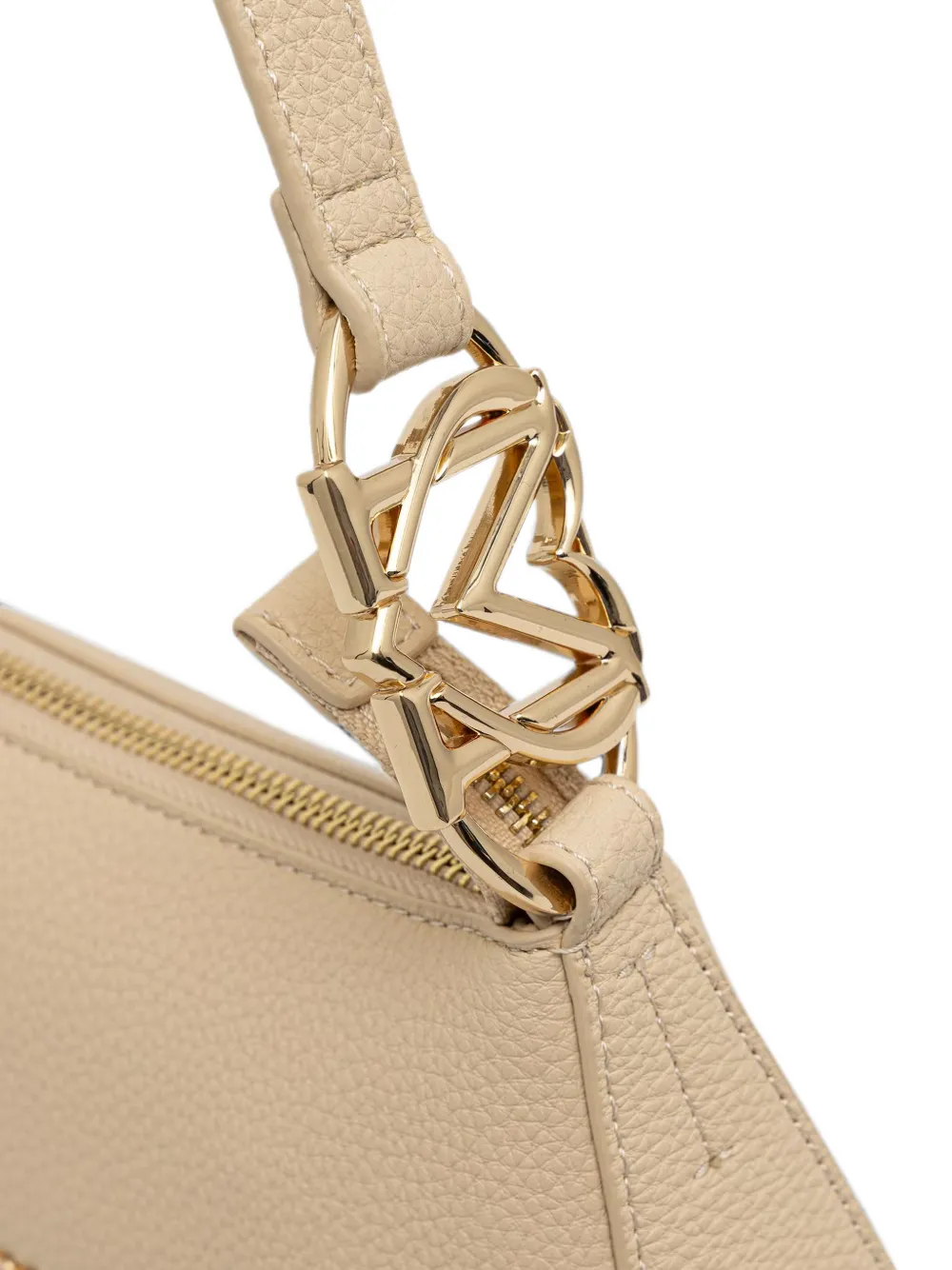 Love Moschino Bewerkte schoudertas met logoplakkaat Beige