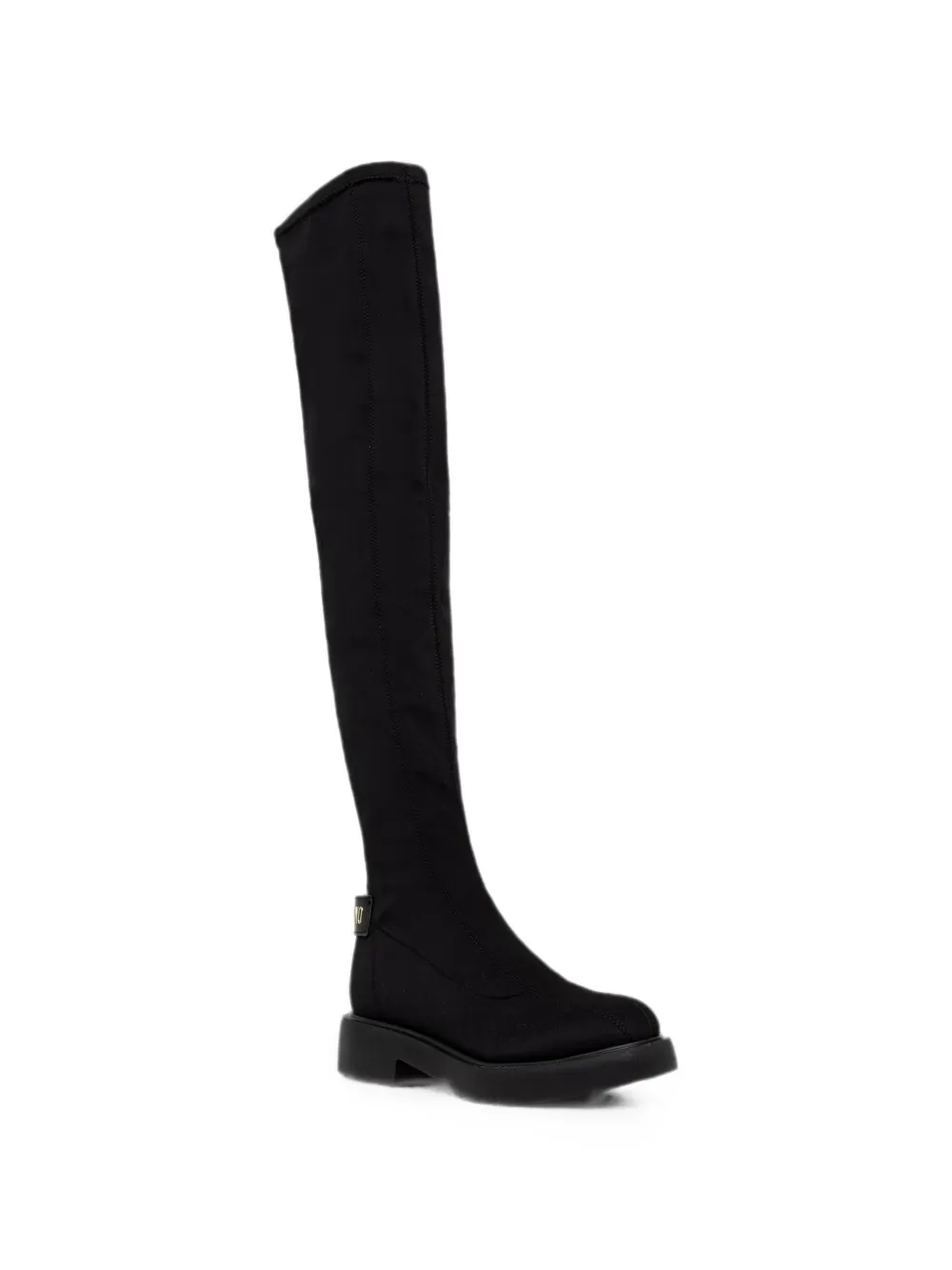 Love Moschino logo-plaque over-the-knee boots Zwart