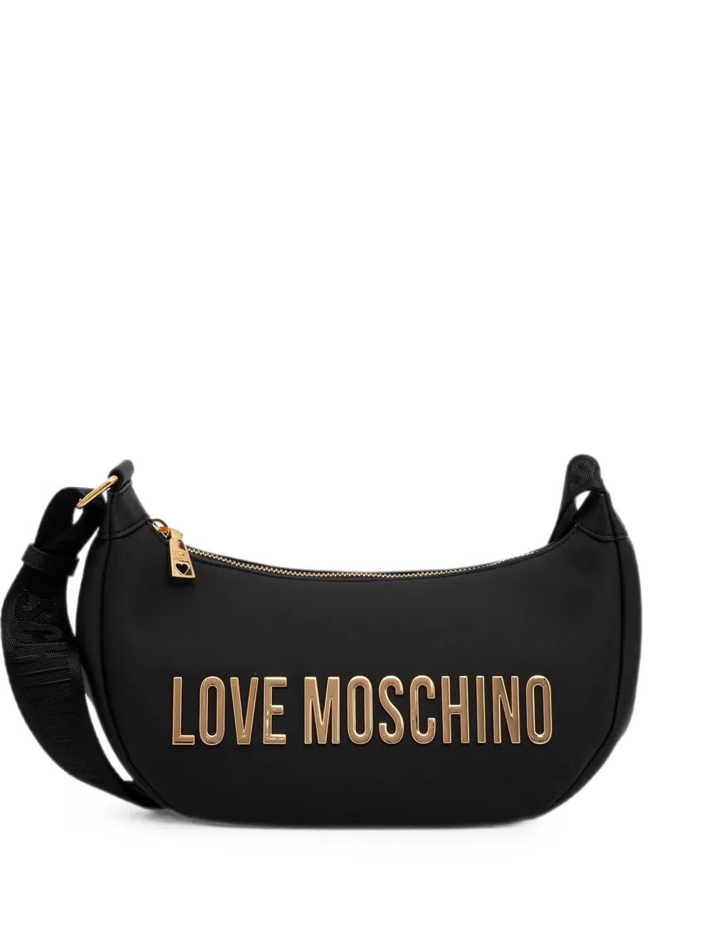 Love Moschino logo-plaque shoulder bag - Schwarz