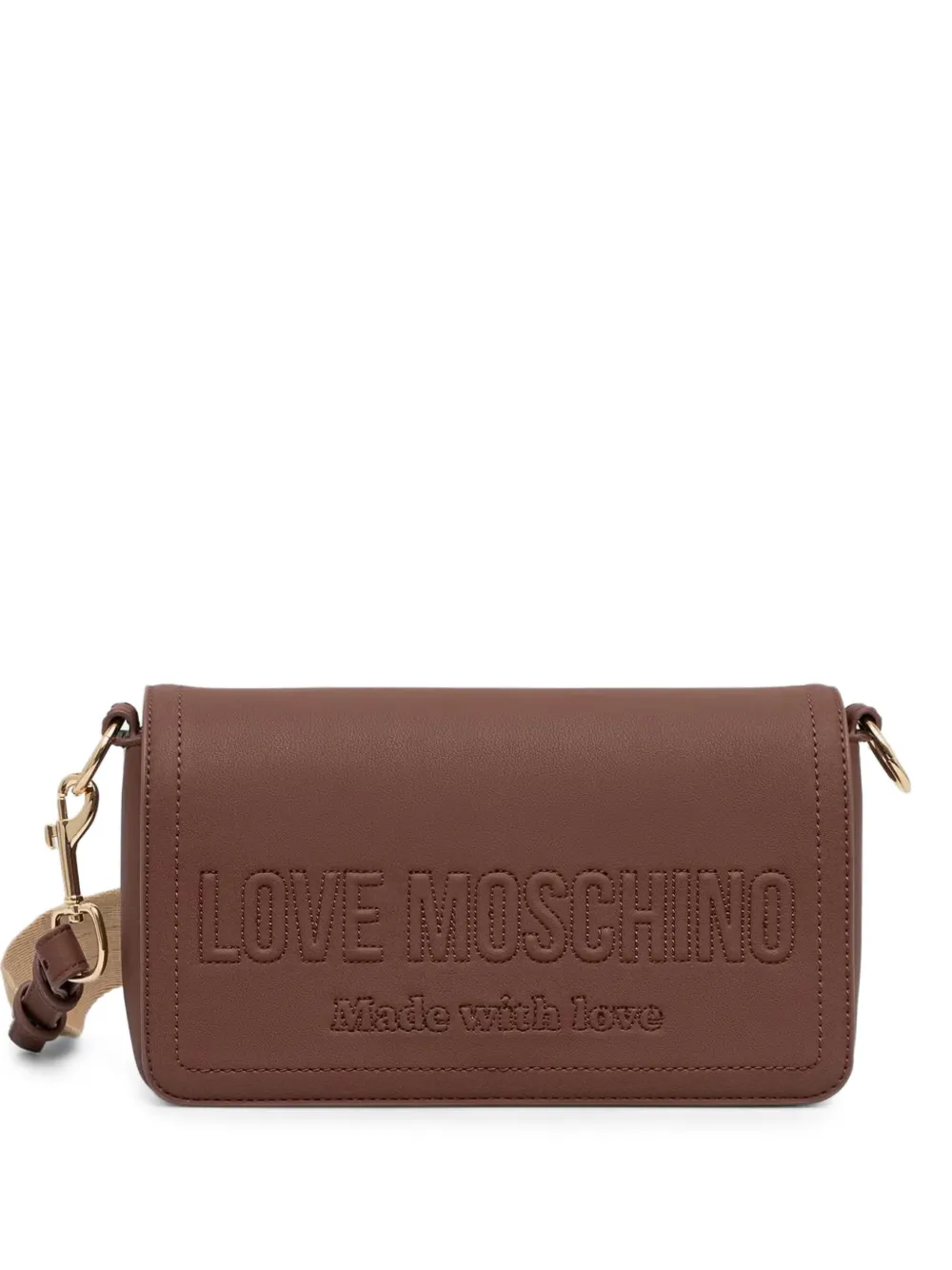 Love Moschino logo-debossed cross body bag - Marrone