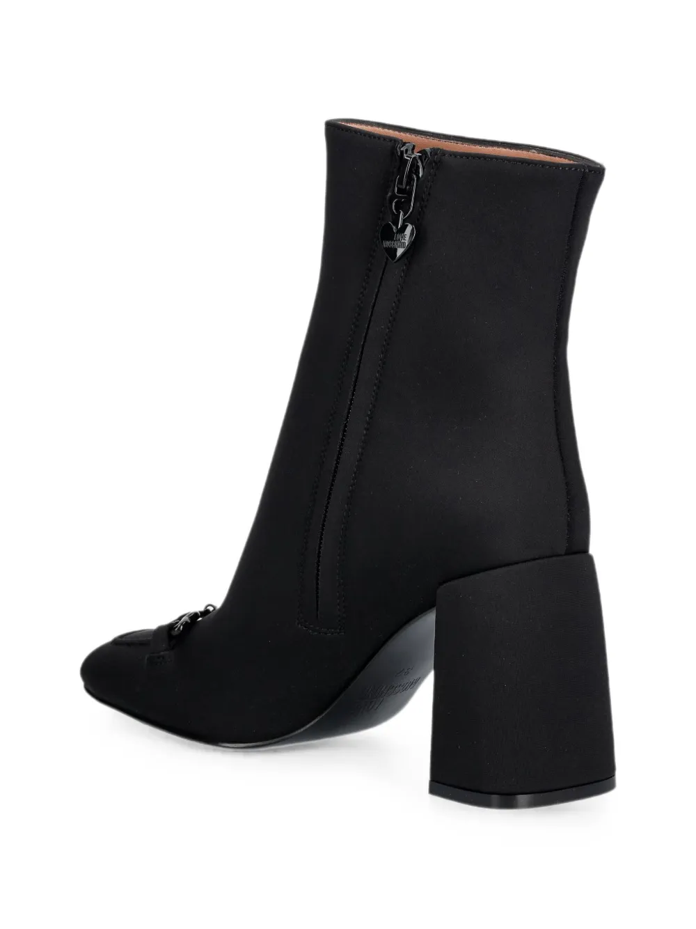 Love Moschino horsebit block-heel ankle boots Zwart