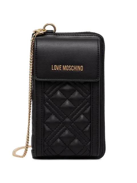 Love Moschino cartera acolchada con placa del logo