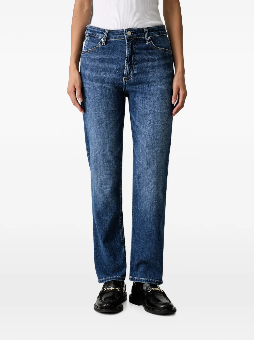 Marc O'Polo whiskering-effect jeans - Blau
