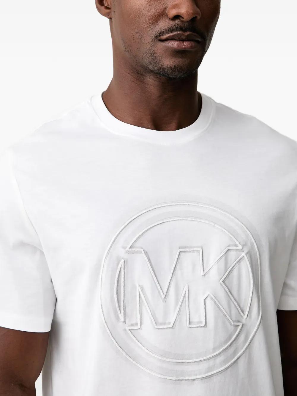 Michael Kors Jersey-katoenen T-shirt met logo amulet Wit