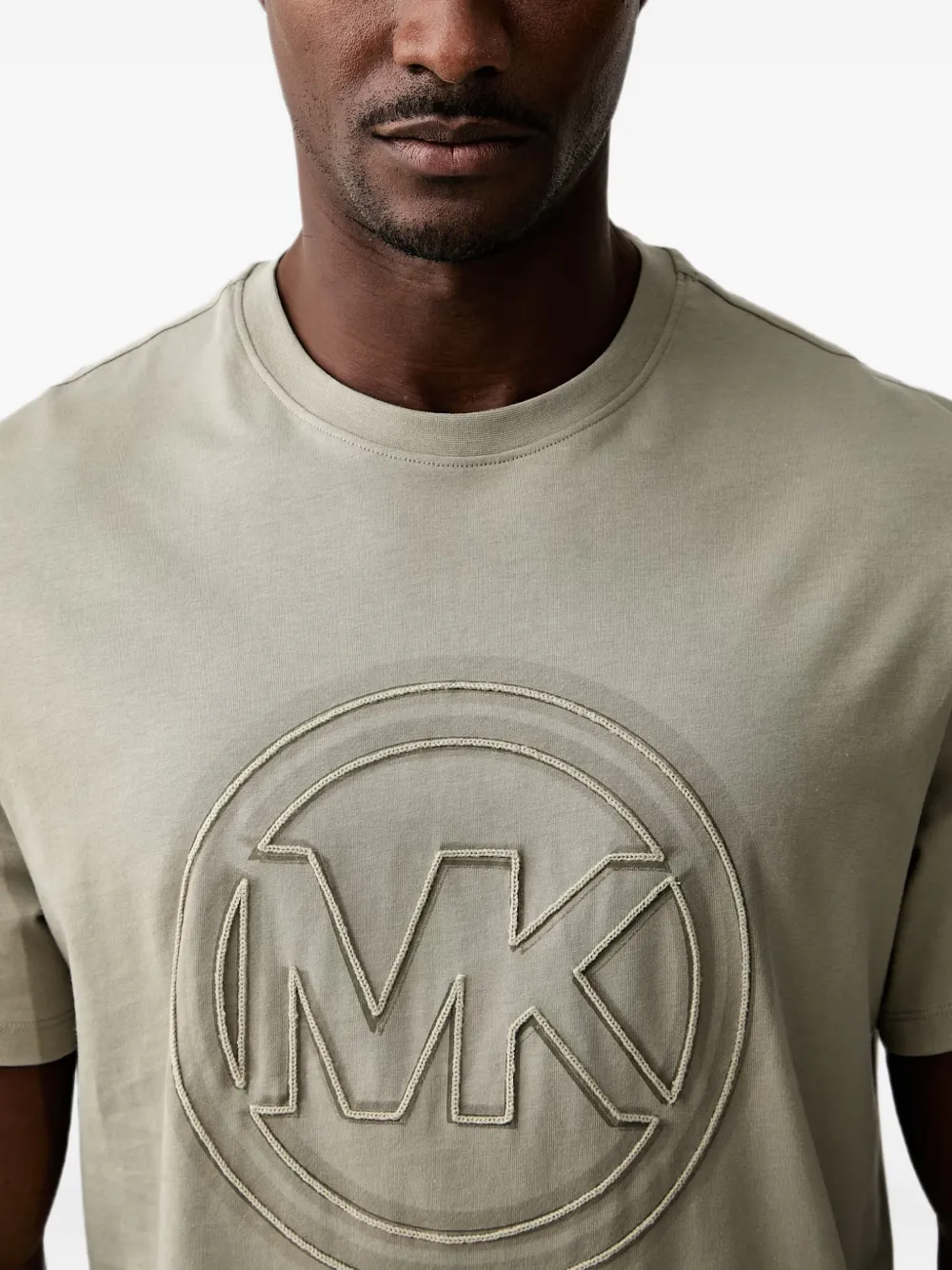 Michael Kors Katoenen jersey T-shirt met logobedel Beige