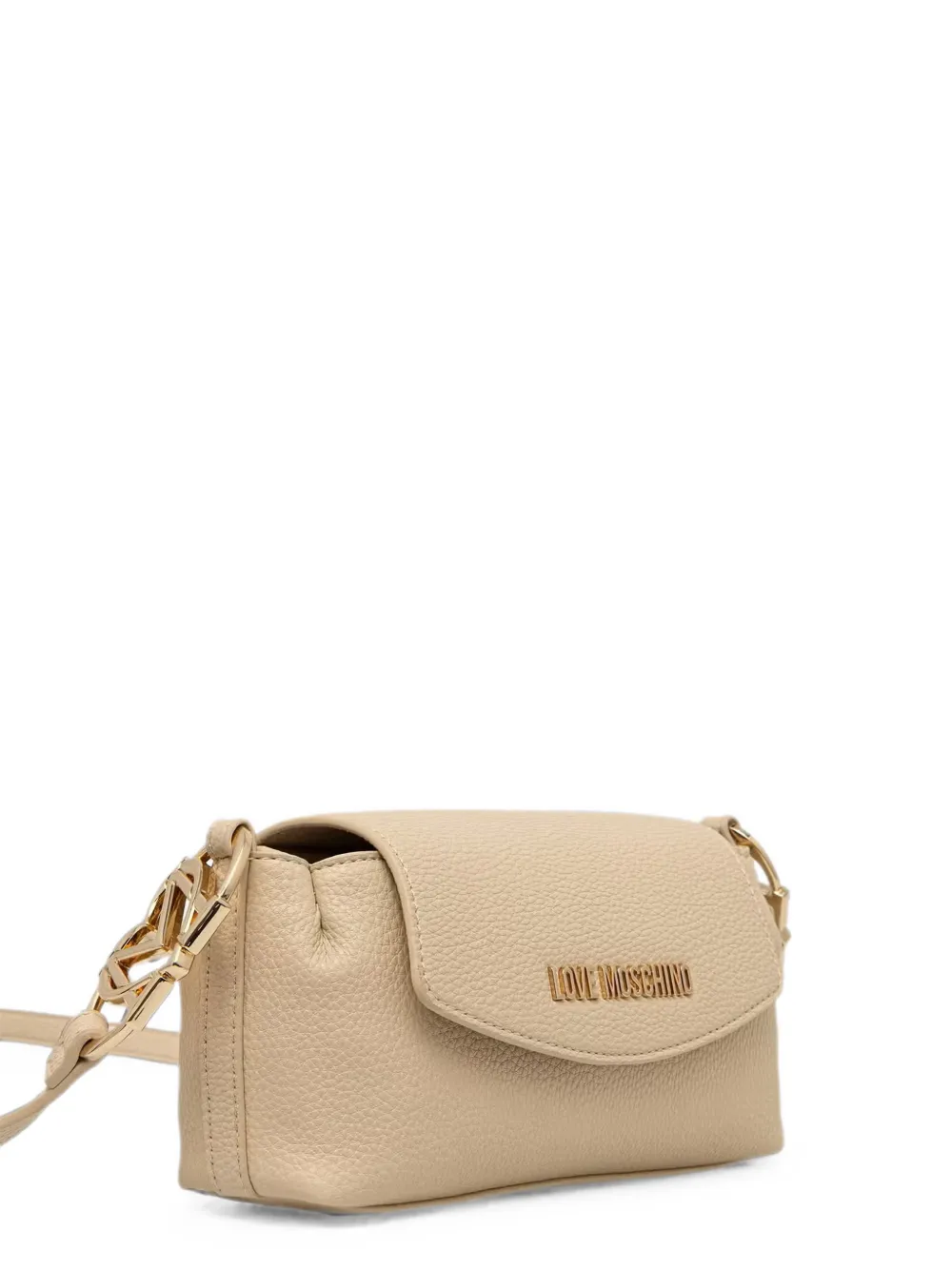Love Moschino Bewerkte crossbodytas met logoplakkaat Beige