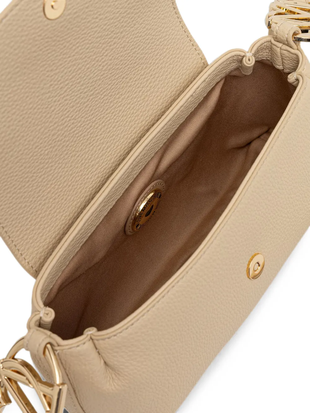 Love Moschino Bewerkte crossbodytas met logoplakkaat Beige