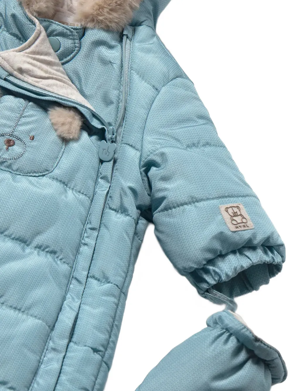 Mayoral Sneeuwpak met capuchon en beerpatroon Blauw